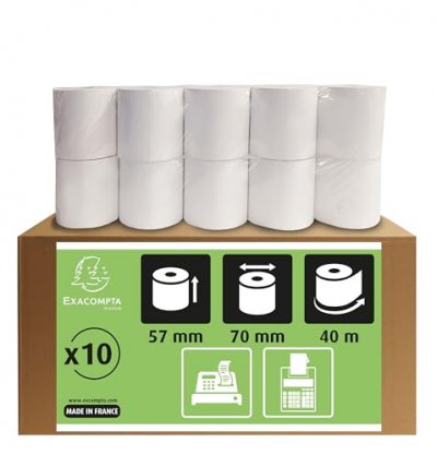 EXACOMPTA Lot de 10 bobines offset - 1 pli -  - 57 x 70 x 12 mm