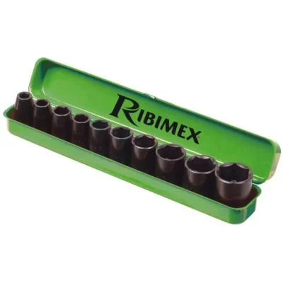 RIBITECH Lot de 10&nbsp;douilles en bo&icirc;te m&eacute;tal