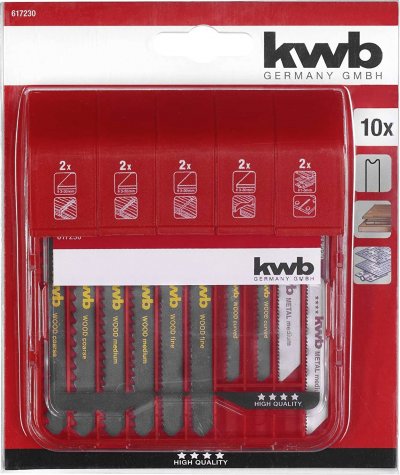 Lot de 10 lames de scies sauteuses, queue en U