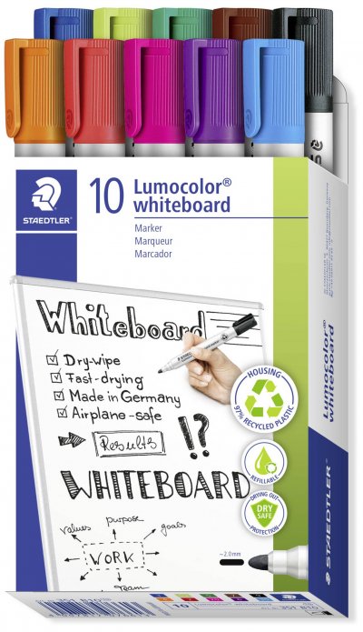 STAEDTLER LOT de 10 Marqueur tableau blanc 