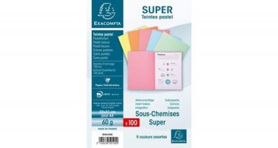 EXACOMPTA Lot de 100 sous-chemises Super 60 -  - Coloris assortis