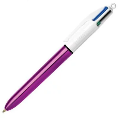 BIC LOT de 12  4 couleurs Shine Stylo &agrave; bille