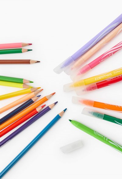 MAPED Lot de 12 feutres + 15 crayons de couleur Color'Peps - 