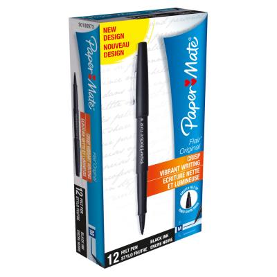 PAPERMATE Lot de 12 feutres flair -  - Pointe moyenne - Noir