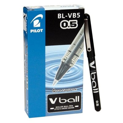 PILOT Lot de 12  - Stylo roller pointe m&eacute;tal 0,5 mm encre liquide noire