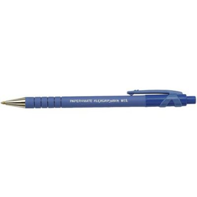 PAPERMATE Lot de 12 stylos bille Flexgrip r&eacute;tractables -  - Bleu