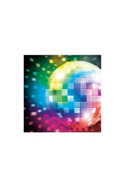 AMSCAN Lot De 16 Serviettes Disco Fever - Multicolores