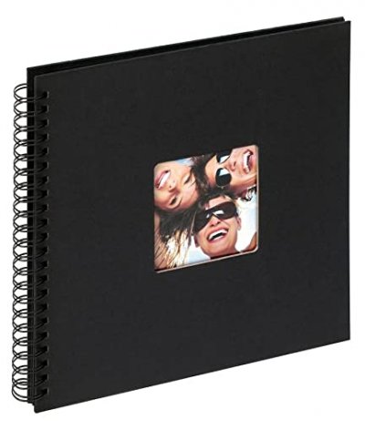 WALTHER Lot de 2 albums photos &agrave; spirales Fun Noir 50 pages noires