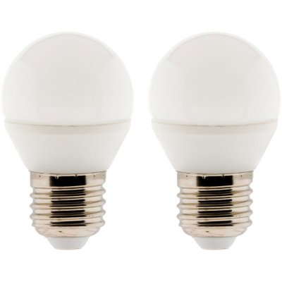 ELEXITY Lot de 2 ampoules LED sph&eacute;rique 5,2W E27 470lm 2700K (Blanc chaud)