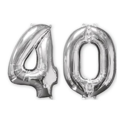 AMSCAN Lot de 2 ballons aluminium chiffre 40 argent 66 cm