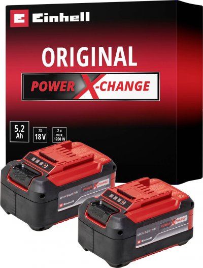 EINHELL Lot de 2 batteries  18v power x-change - 5.2ah - twinpack