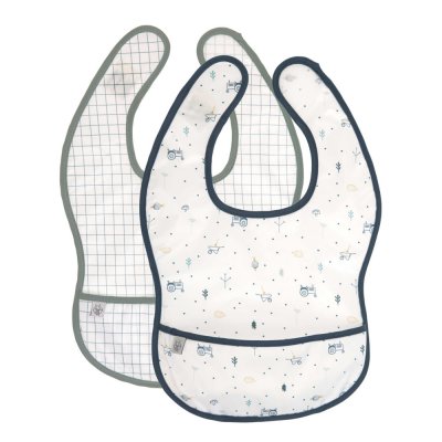 LASSIG Lot de 2 bavoirs avec poche Garden Exlorer