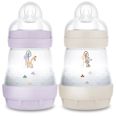 MAM Lot De 2 Biberons Anti-Colique 160 Ml Lilas Et Sable - 