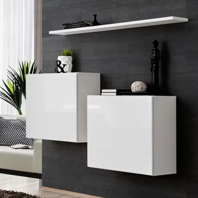 PARIS PRIX Lot de 2 blocs & &eacute;tag&egrave;re ""switch sbi"" 130cm blanc
