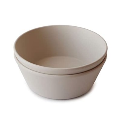 MUSHIE Lot De 2 Bols Ronds Beige Vanille - Repas B&eacute;b&eacute; -  Beige