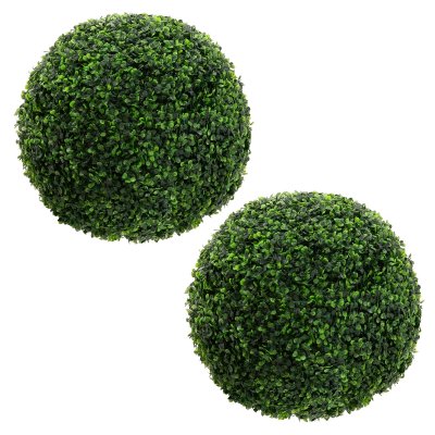 NON RENSEIGNE Lot de 2 boules de buis plantes en plastique &Oslash; 45 cm aspect naturel