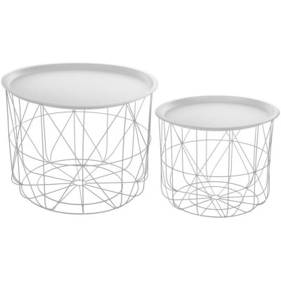 Lot de 2 bouts de canap&eacute; AARON coloris blanc 