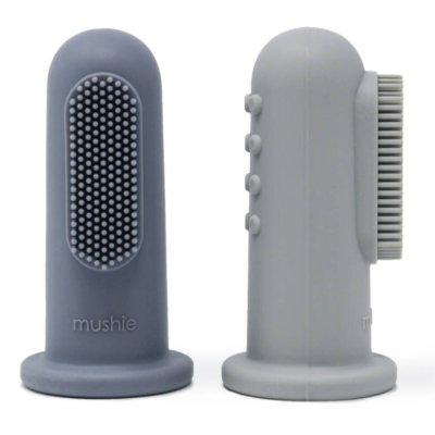 MUSHIE Lot de 2 brosses &agrave; dent &agrave; doigt Tradewinds/Stone