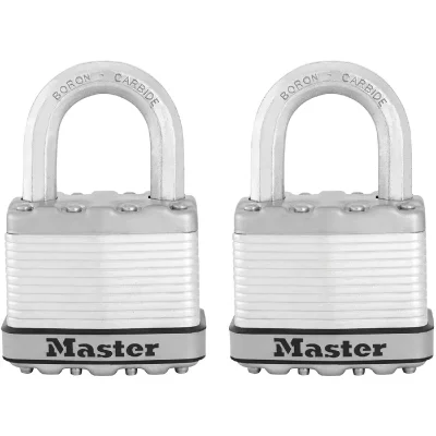MASTER LOCK Lot de 2 cadenas &agrave; cl&eacute;  acier lamin&eacute;, l.50 mm