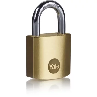 YALE Lot de 2 cadenas laiton s'entrouvrant 30 mm, anse acier c&eacute;ment&eacute;, 3 cles