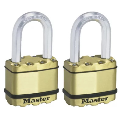 MASTER LOCK Lot de 2 cadenas s'entrouvrants &agrave; cl&eacute; - 52 mm de large - anse 38 mm 