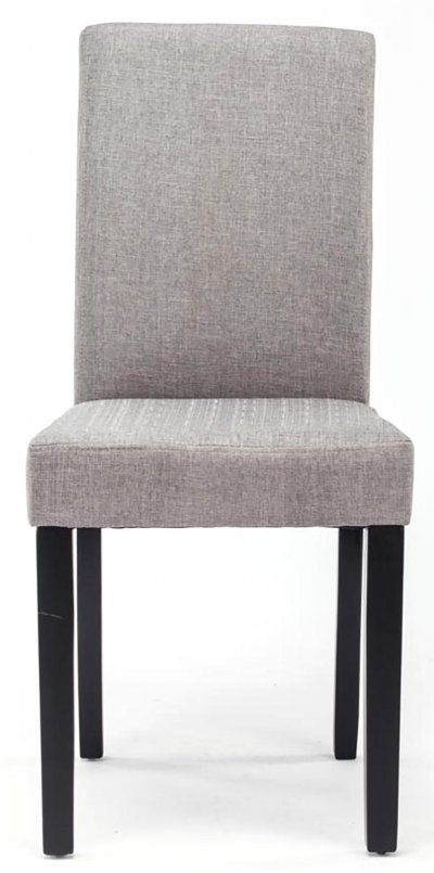 Lot de 2 Chaises de salle &agrave; manger Ina Tissu avec pieds en Bois gris clair Noir