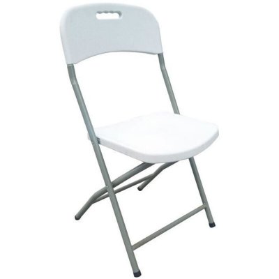 GENERIQUE Lot de 2 chaises pliantes de jardin 42 x 42 x 87 cm assise blanche structure grise