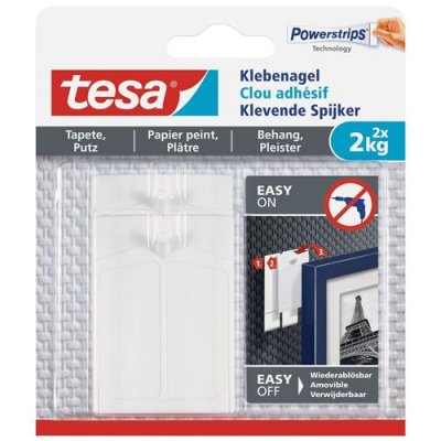 TESA Lot de 2 clous adh&eacute;sifs Smart mounting system,  2 kg