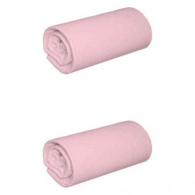TERRE DE NUIT Lot de 2 draps housses jersey rose th&eacute; bonnet 30 cm 100% coton biologique 140x200