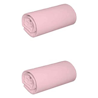 NON RENSEIGNE Lot de 2 draps housses jersey rose th&eacute; bonnet 30 cm 100% coton biologique 200x200