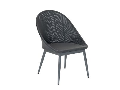 JARDILINE Lot de 2 fauteuils chic et arrondis - Anthracite - 63 x 63 x 88,5 cm