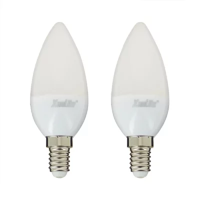 XANLITE Lot de 2 flammes lisses 470 lumens E14 6W &eacute;quivalent &agrave; 40W 
