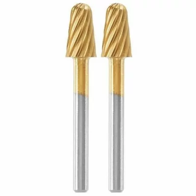 DREMEL Lot de 2 fraises acier rapide haute long&eacute;vit&eacute;  max 117 - &oslash; 6,4mm bout rond