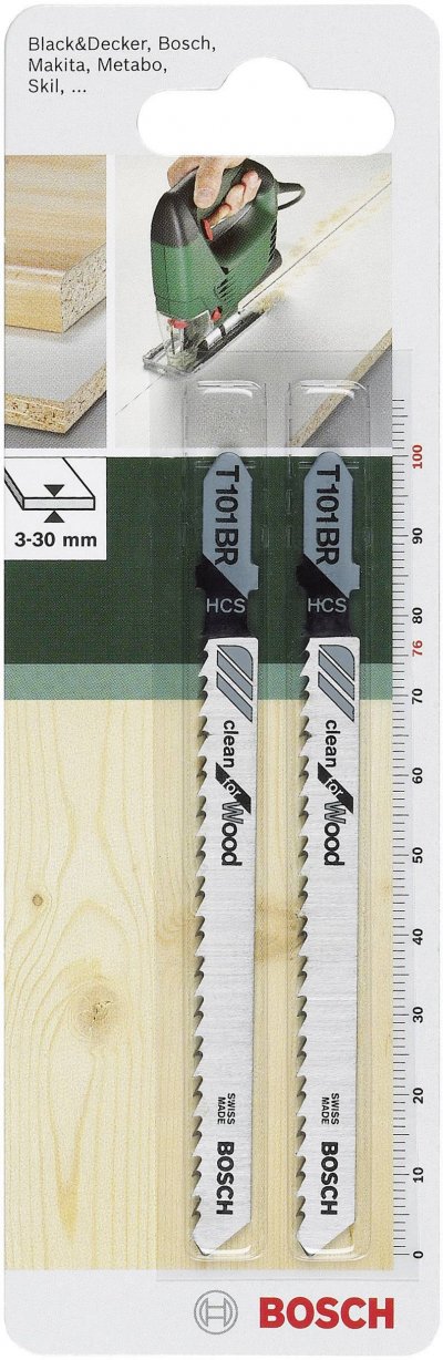 BOSCH Lot de 2 lames coupe fine et nette  T101br pour plans de travail