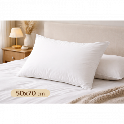 SELENIA Lot de 2 oreillers blancs Hygi&egrave;ne Plus 50x70 - Moelleux - 40000