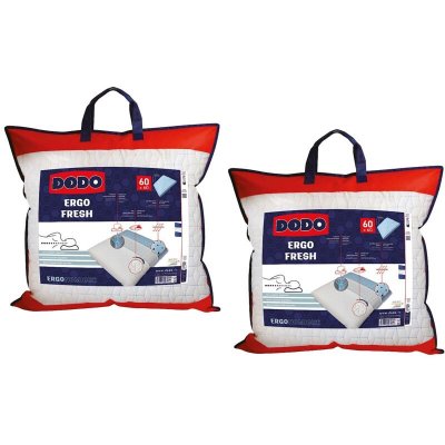 DODO Lot de 2 oreillers m&eacute;moire de forme effet fraicheur - 60x 60 cm - FRESH