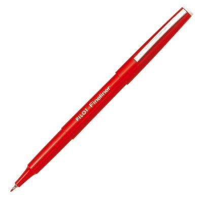 PILOT Lot de 2 -  Stylo-feutre, pointe fine, corps rouge, encre rouge