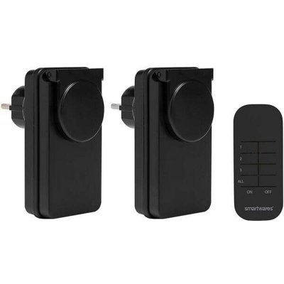 SMARTWARES Lot de 2 prises ext&eacute;rieures t&eacute;l&eacute;commandables + wifi, 