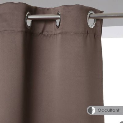 Lot de 2 rideaux occultants taupe
