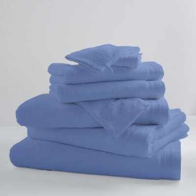 TRADILINGE Lot de 2 serviettes de toilette unies et color&eacute;es coton lavande 100x50