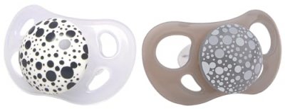 TWISTSHAKE Lot De 2 Sucettes Silicone 0-6m Gris Et Blanc