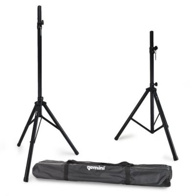 GEMINI Lot de 2 supports tr&eacute;pieds d'enceinte avec leur sac de transport - ST-PACK