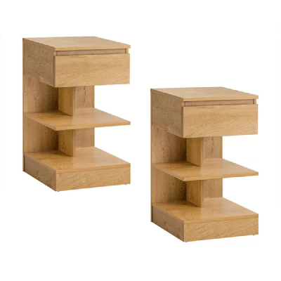 Lot de 2 tables de chevet &agrave; 1 tiroir