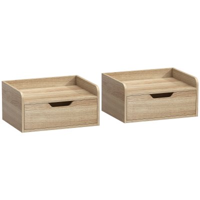 Lot De 2 Tables De Chevet Murales Avec Tiroir Coulissant