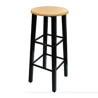 Lot de 2 tabourets de bar chaise avec table haute set bois acier design cuisine salon 1202006/2