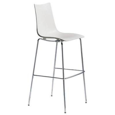 Lot De 2 Tabourets Zebra Hauteur 65 Cm Lin - Chrom&eacute;