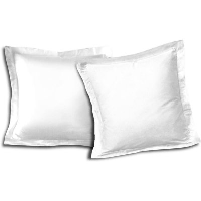 HOME LINGE PASSION Lot de 2 taies carr&eacute;es 100% coton - Blanc - 63x63 cm