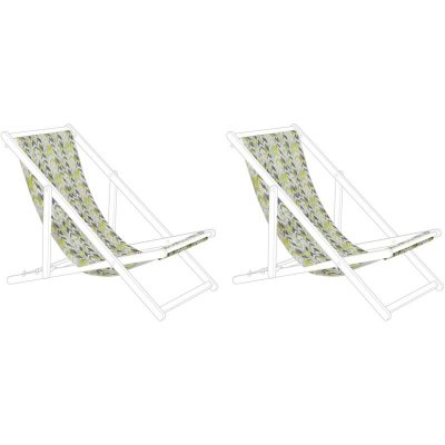 BELIANI Lot de 2 toiles pour transat ANZIO / AVELLINO motif zigzag jaune / gris