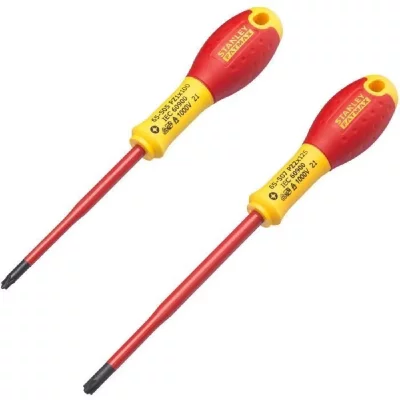 STANLEY Lot De 2 Tournevis Pozidriv Isol&eacute;s 1000V Fatmax  Fmht0-62649