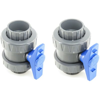 JARDIBOUTIQUE Lot de 2 vannes, &oslash; 63 mm, vanne PVC pour piscine - Gamme version 2020